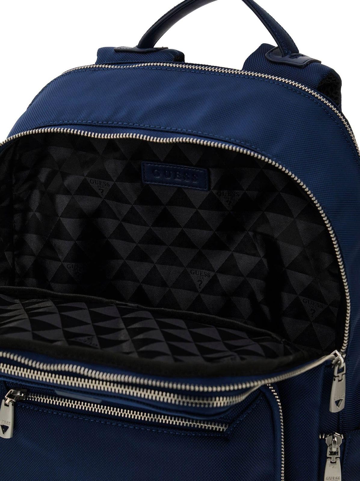 GUESS Plecak rekreacyjny z kieszenią na laptopa Berno Squared Backpack Blue Indigo granatowy