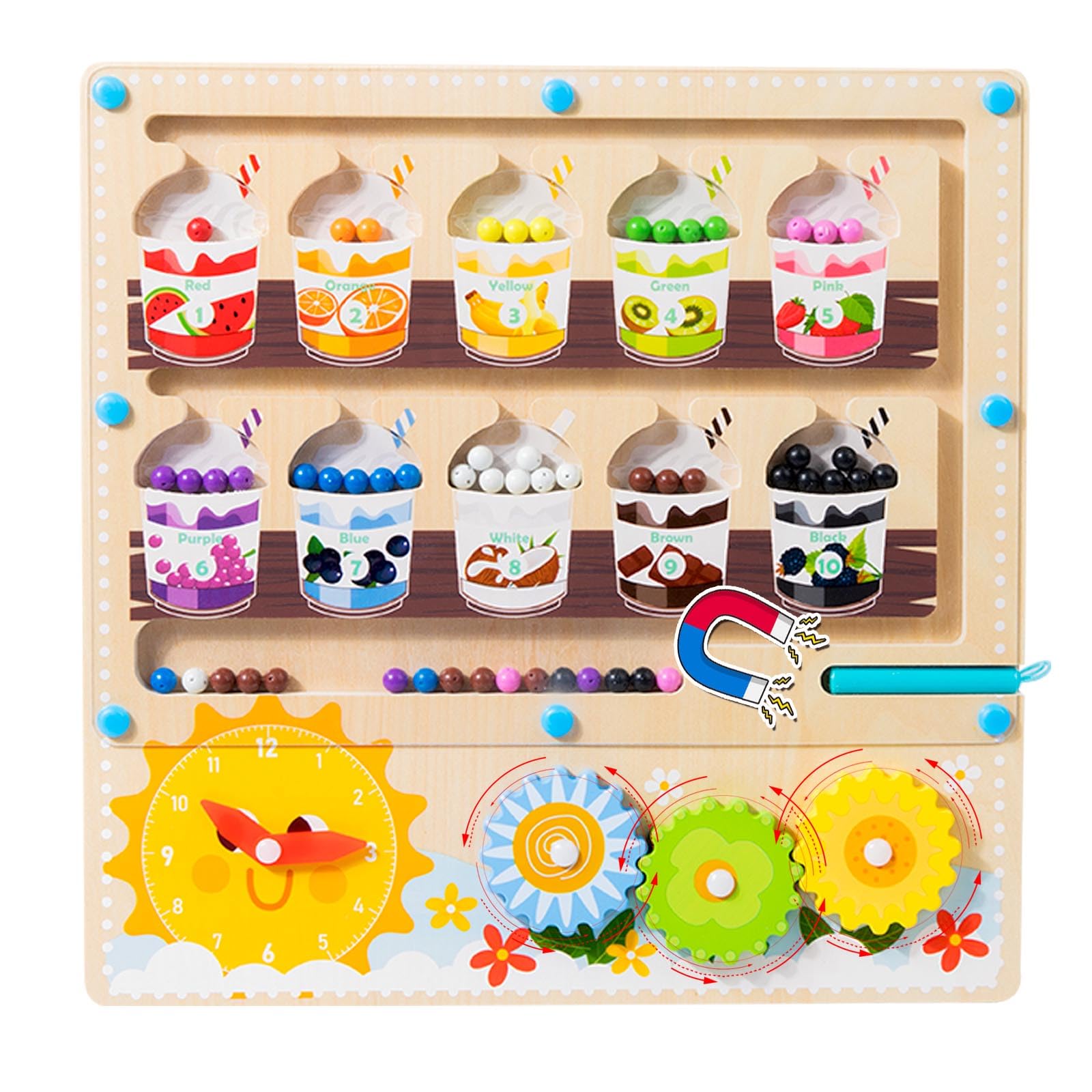 KUKUTrue Montessori Toy 2 3 4 5 6 Years, Magnetic Maze, Educational Toys 23 Year Olds, Magnetic Board Kids, Fine Motor Skills Toys, Gift 26 Kids Boys Girls