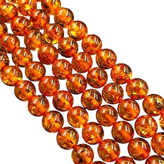 AAA Natural Baltic Amber Gemstone 8mm Round Plain Beads, 15" Long Strand, For Jewelry Making