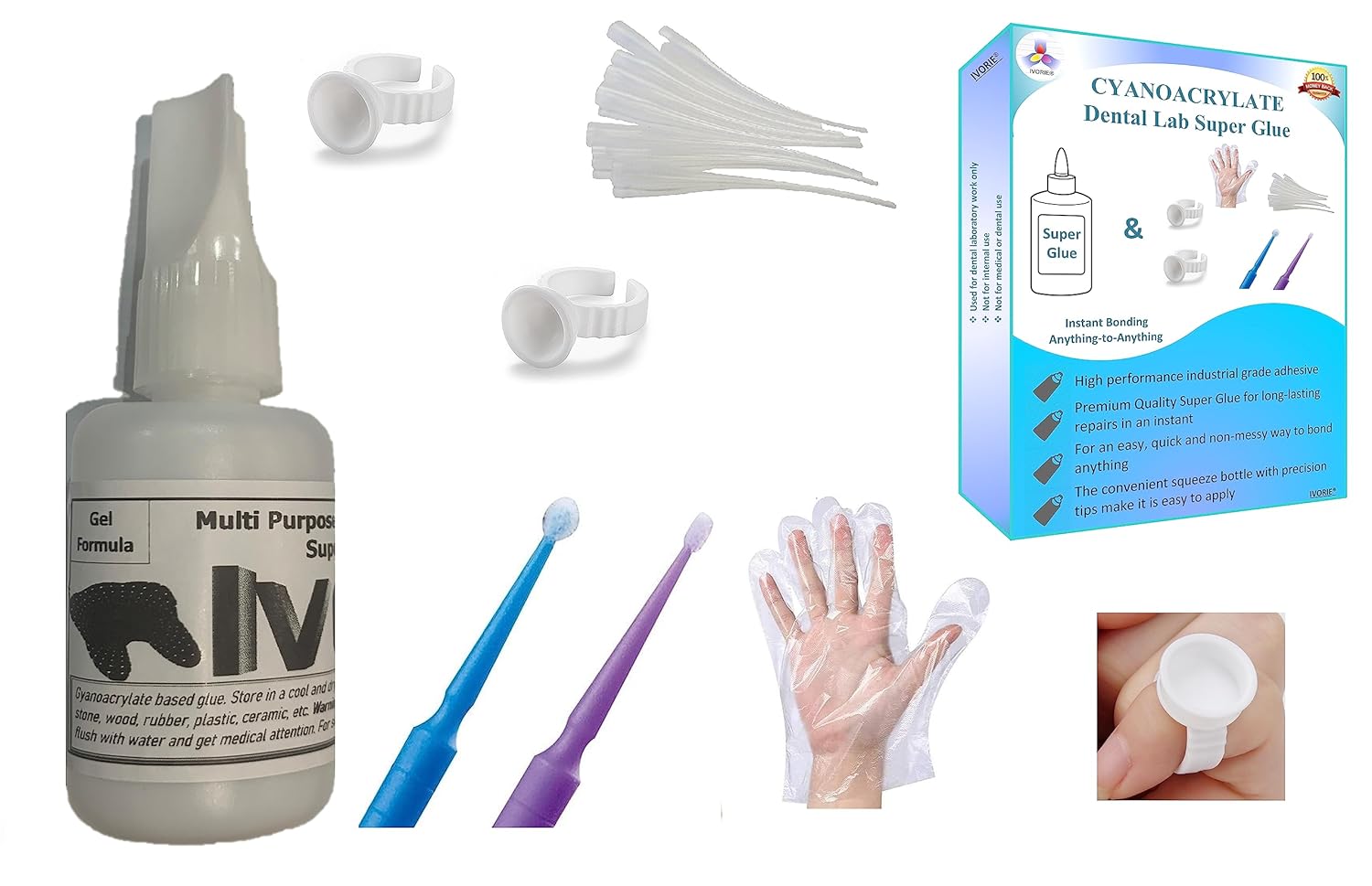 IVORIE Dental Lab Super Glue Adhesive Bonding Agent Glue Holder