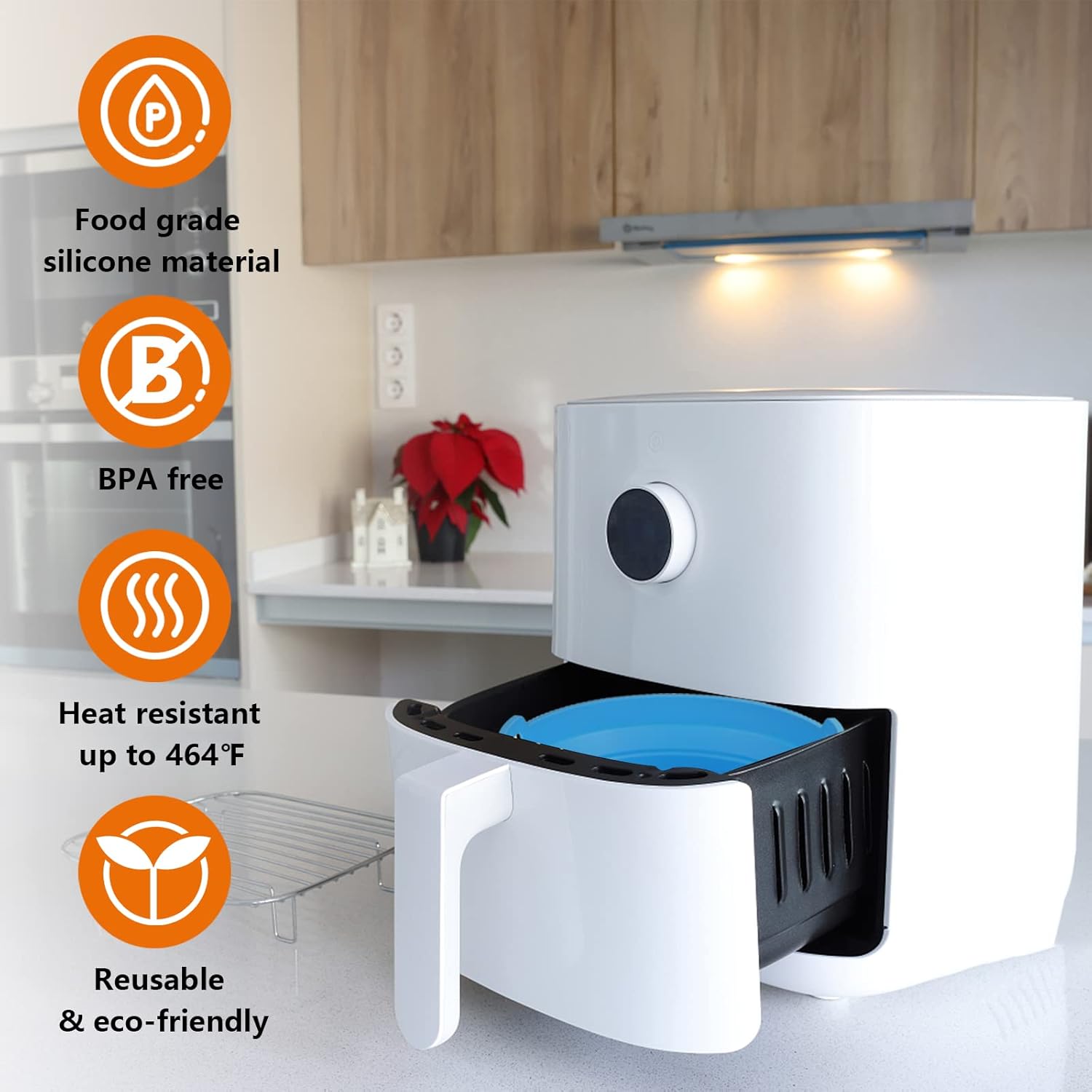 Daily Treasures Paquete De 2 Forros Plegables Para Freidora De