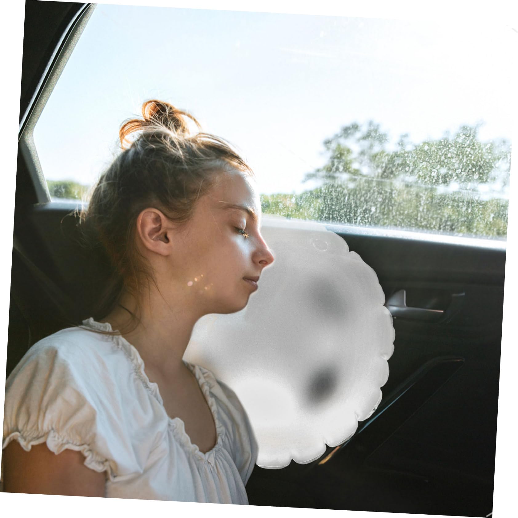 PRETYZOOM 4piezas Almohada Inflable Transparente para Viaje Camping y Coche Cojín Portable y Fácil De Limpiar Soporte Cómodo para Cabeza y Cuello