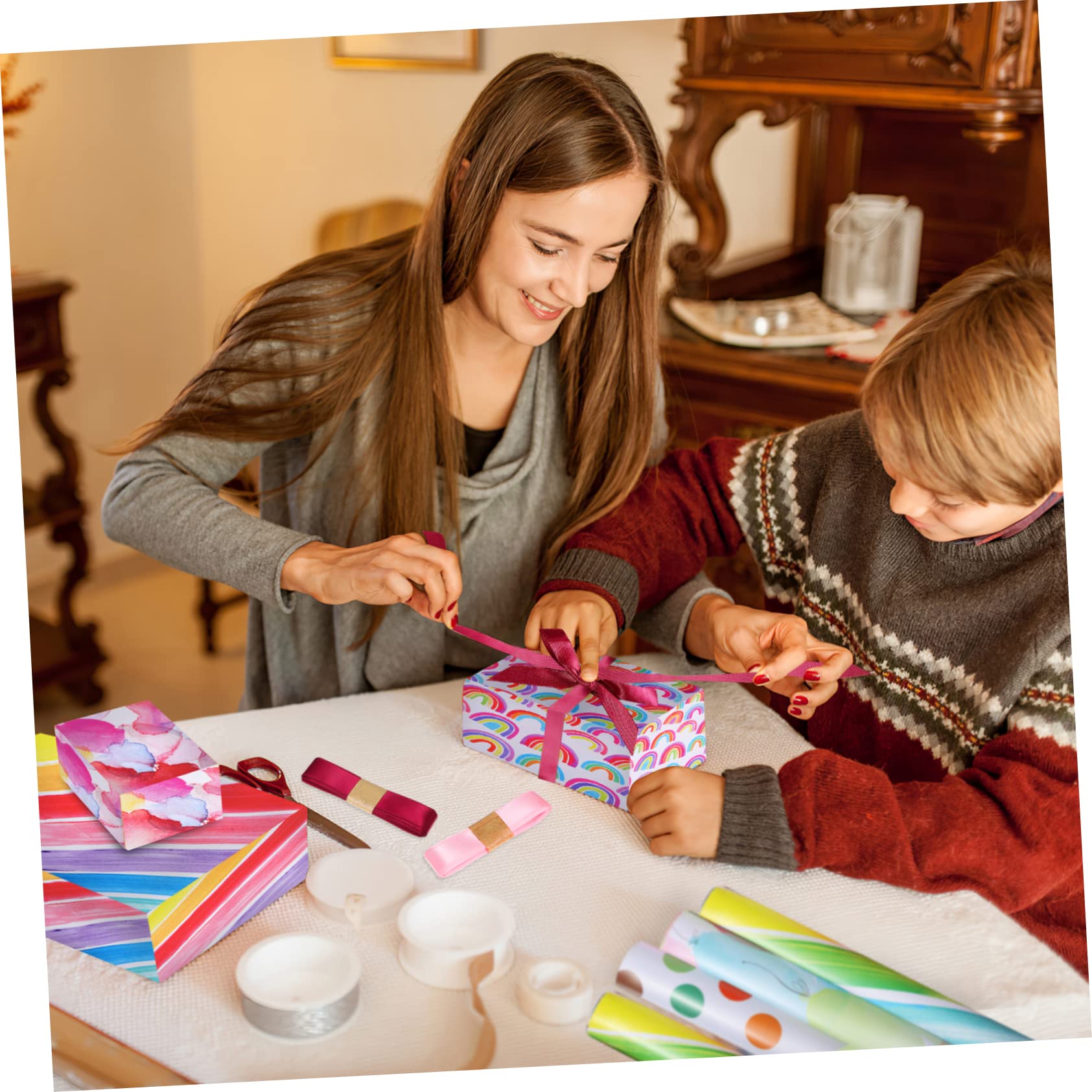 SHERCHPRY 1 Satz Teiliges Geschenkpapier für Geburtstagsfeiern mit Bändern Diy Geschenkverpackungspapier für Bastelideen für Geburtstagsgeschenke und Feiern