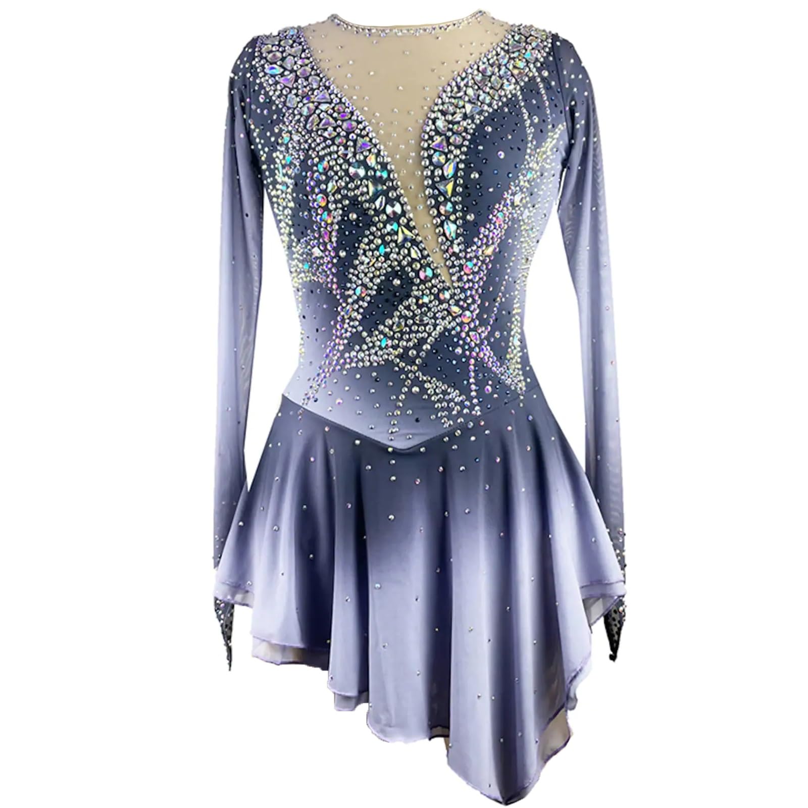 Abito Da Pattinaggio Artistico Traspirante Da Donna A Maniche Lunghe Ragazza Ad Alta Elasticità Abbigliamento Da Allenamento Costumi Da Spettacolo