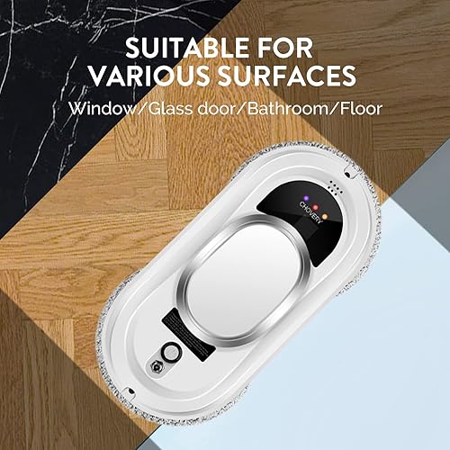 Miniatura 7 de Robot limpiador de ventanas, robot inteligente de limpieza de vidrio con succión fuerte de 5600 Pa, robot de limpieza de ventanas con control remoto