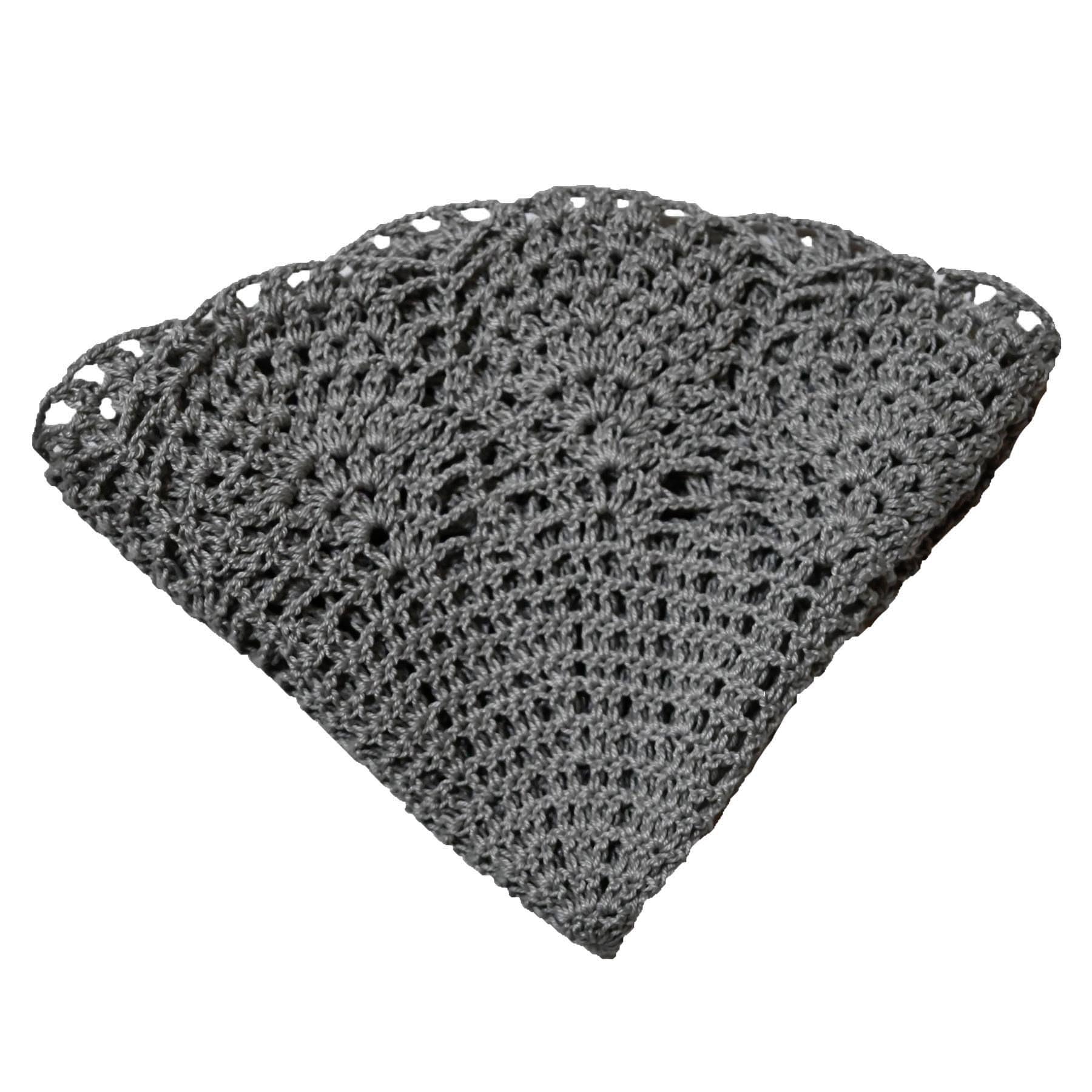 BOMHCS Pack of 1 PC 12 in, 14 in Round Flower Lace Doilies Coasters Kitchen Tableware Handmade Crochet Placemats (Deep Grey - Image 4