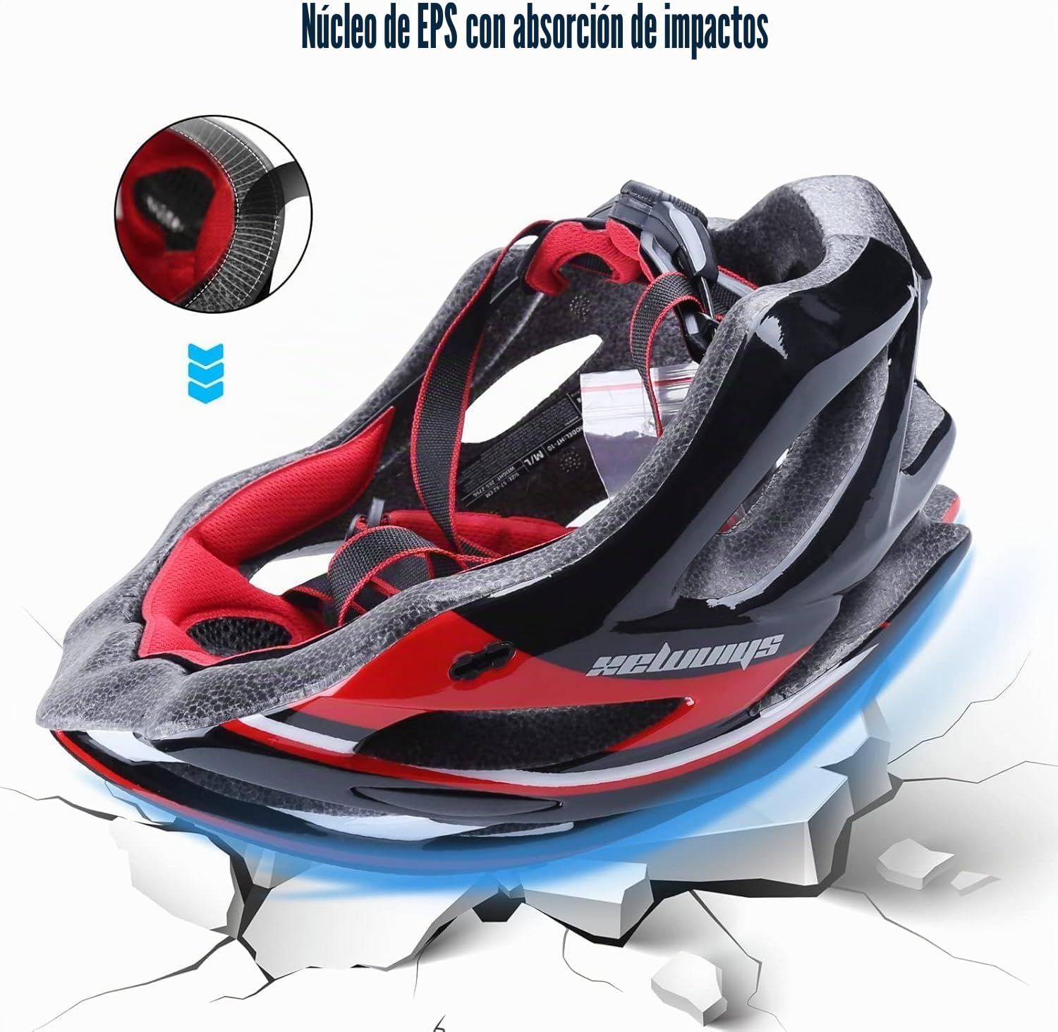 Casco Shinmax Bicicleta Adulto MTB con Luz y Visera Certificado CE Ligero Ajustable para Ciclismo y Skateboard