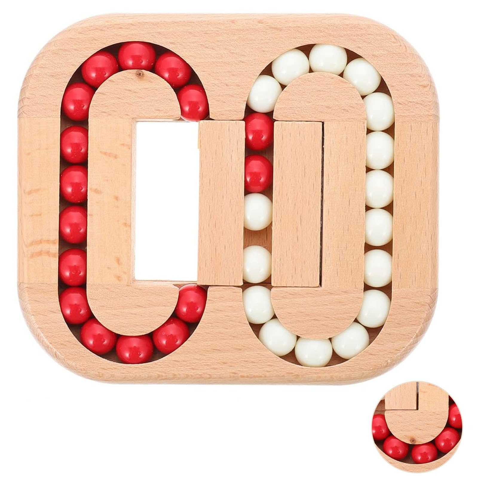 X Spring Brain Teaser Puzzle - Wooden Ball Maze Lock, IQ Puzzle Toy, Highly Difficult Round Shape Balance Board Game, Kongming Lock for Adults