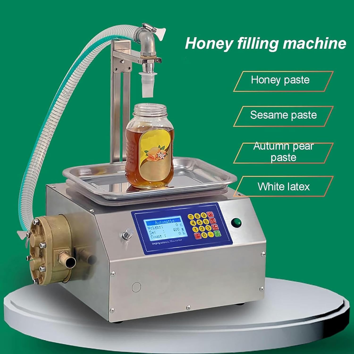 20G-8KG Honey Filling Machine, Tahini Glue Liquid Paste Automatic Filling Machine, Digital Control Gear Pump