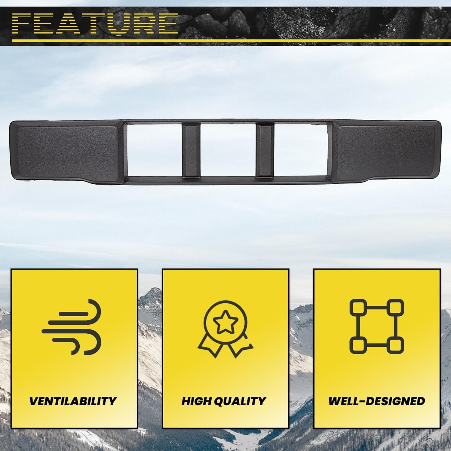 Front Bumper Lower Grille Trim Panel Mesh For 2015-2017 Ford F150 | Black Plastic