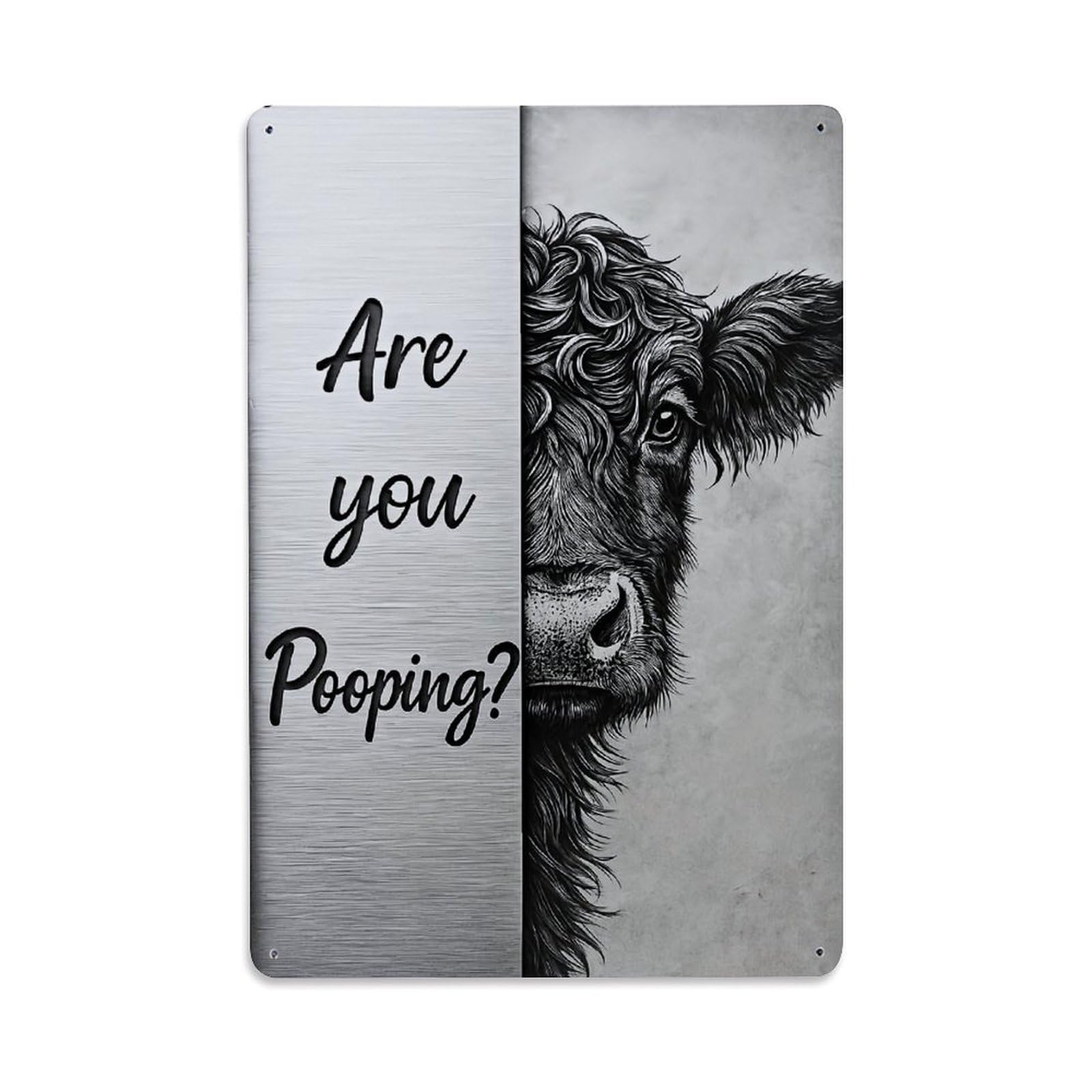 Nestemfo Vintage Are You Pooping Cow Art Tin Sign Metal Sign, Living Room,Bar, Home, Bedroom Wall Decor,Retro Metal Poster 8X12 Inches