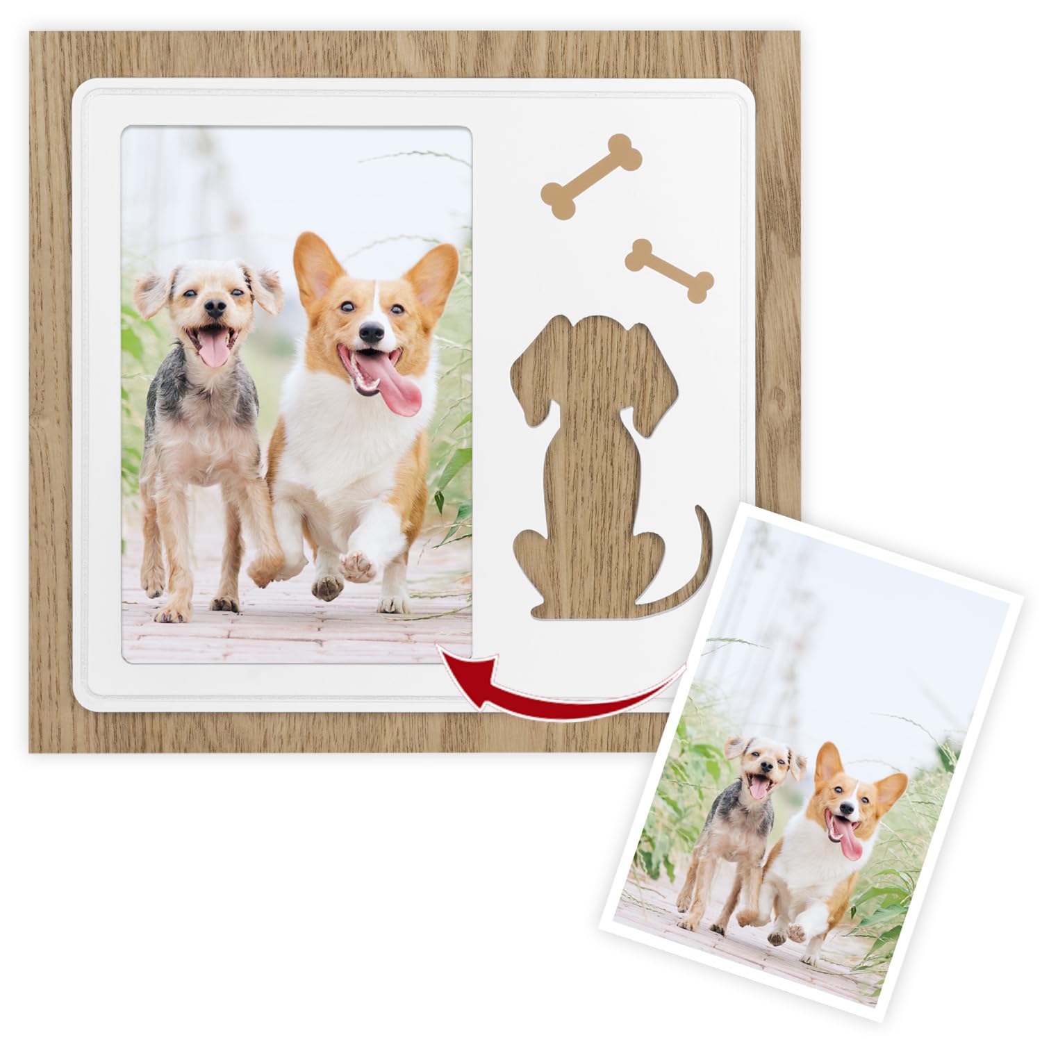Dekopix Cuadro Personalizado con tu foto. Marco de Fotos para Mascota Perro Personalizado. Regalo Personalizado Perro