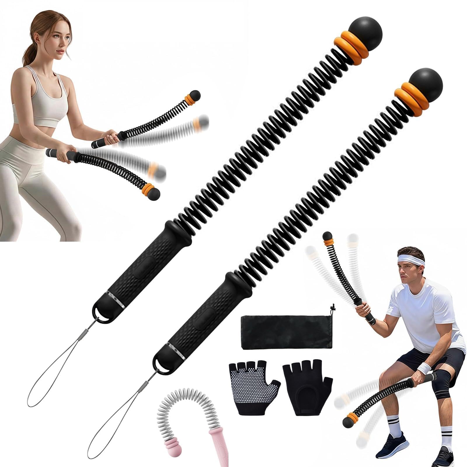 Ropeless Battle Ropes For Home Workout, Adjustable Portable Home At Workout Equipment, Cordless Weighted Battle Ropes For Hiit,Strength,Full Body Workout-3 Lbs|Men,Women (Black)