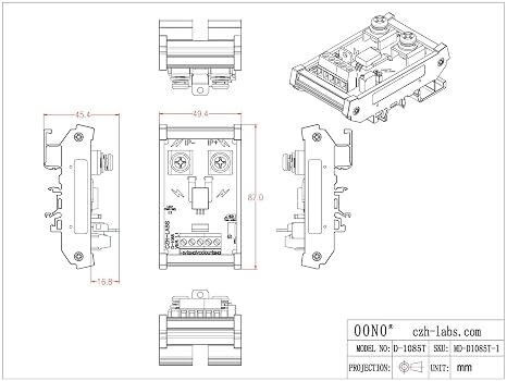 Electronics-Salon DIN Rail Mount +/-150Amp AC/DC Current Sensor Module Based on ACS758