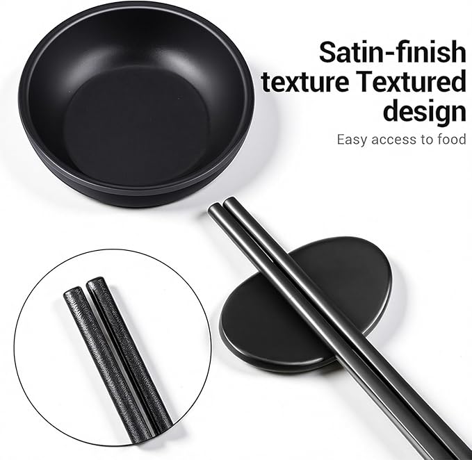 Set de 16 Platos para Sushi de Melamina Negro miniatura 6