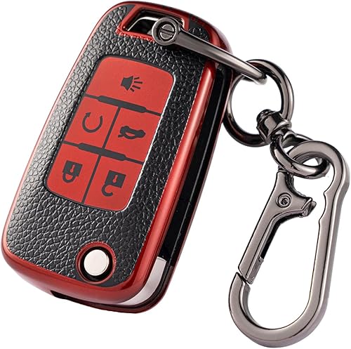 CHATYYD Funda para llavero Chevy con llavero, funda para llavero para Chevrolet Camaro Cruze Equinox Malibu Buick, Rojo - CHATYYD Funda para llavero Chevy con llavero, funda para llavero para Chevrolet Camaro Cruze Equinox Malibu Buick, Rojo -