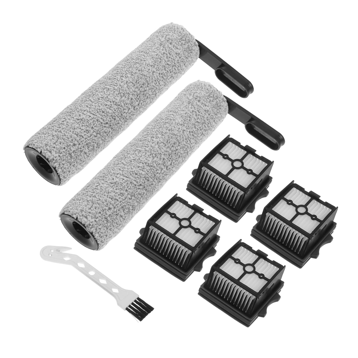 Cabilock 1Set Floor Scrubber Replacement Brush and Filter Kit Compatible with Various Models Enhanced Dual Cleaning Power Sturdy Build Easy to Maintain