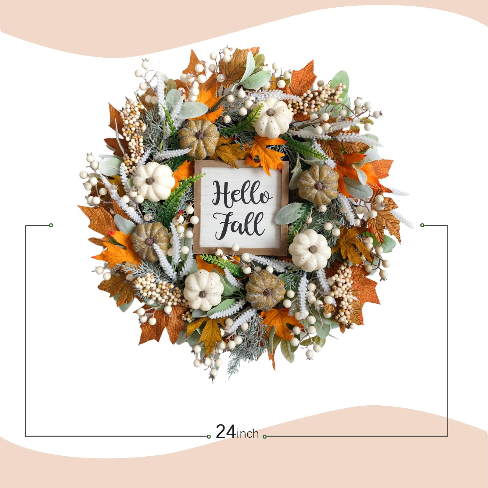 Amazon.com: CIR OASES 24inch Thanksgiving Fall Wreath, Eucalyptus