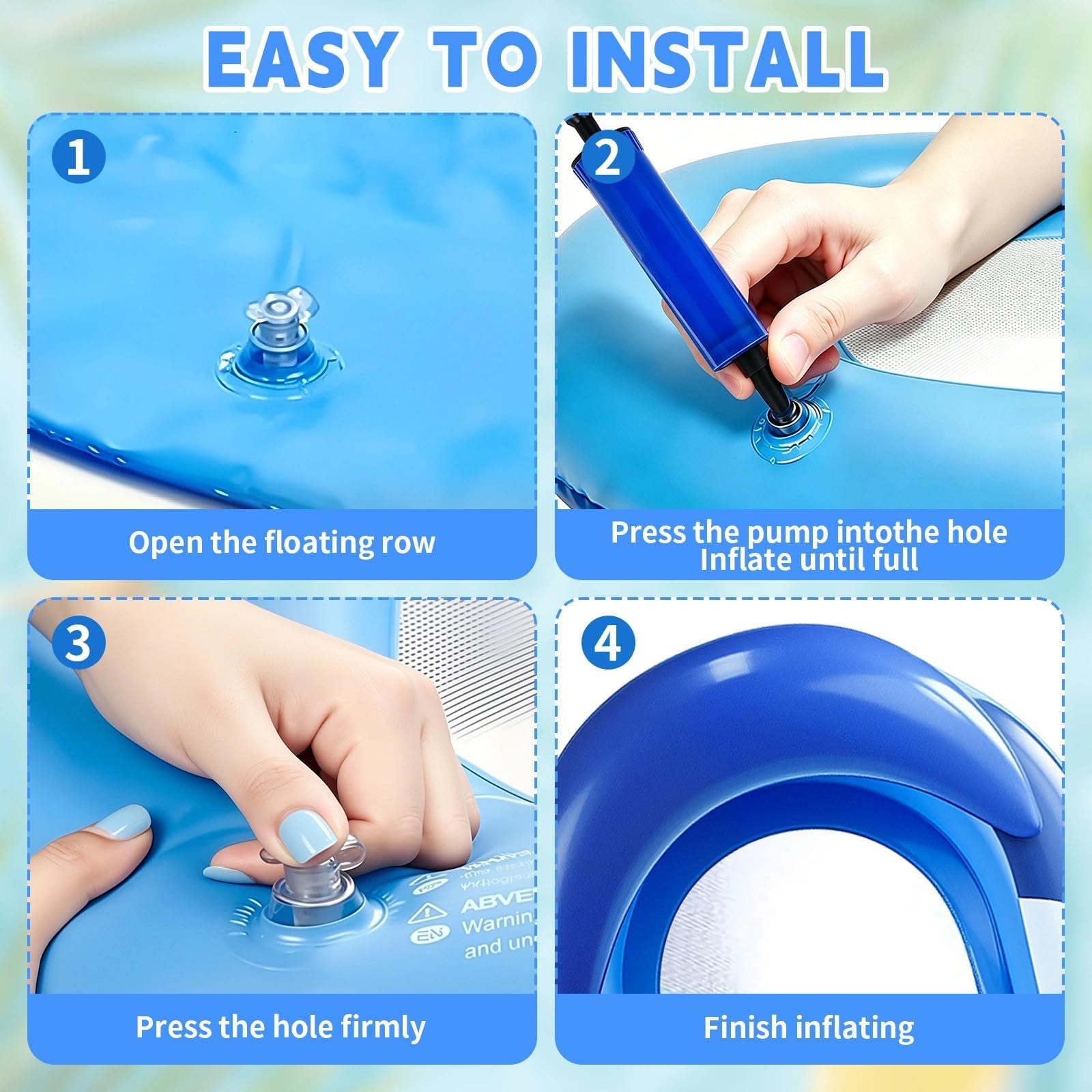Colchoneta Piscina Adultos, 160x90cm Hamaca Inflable Piscinas, Colchoneta Hinchable con Reposacabezas, Flotadores Piscina Plegable, para la Piscina, Playa, Lago y Fiestas