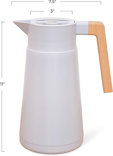 Miniatura 13 de Hastings Collective Jarra térmica de café de 68 onzas, jarra grande aislada de acero inoxidable, termo de doble pared de 2 litros, dispensador de