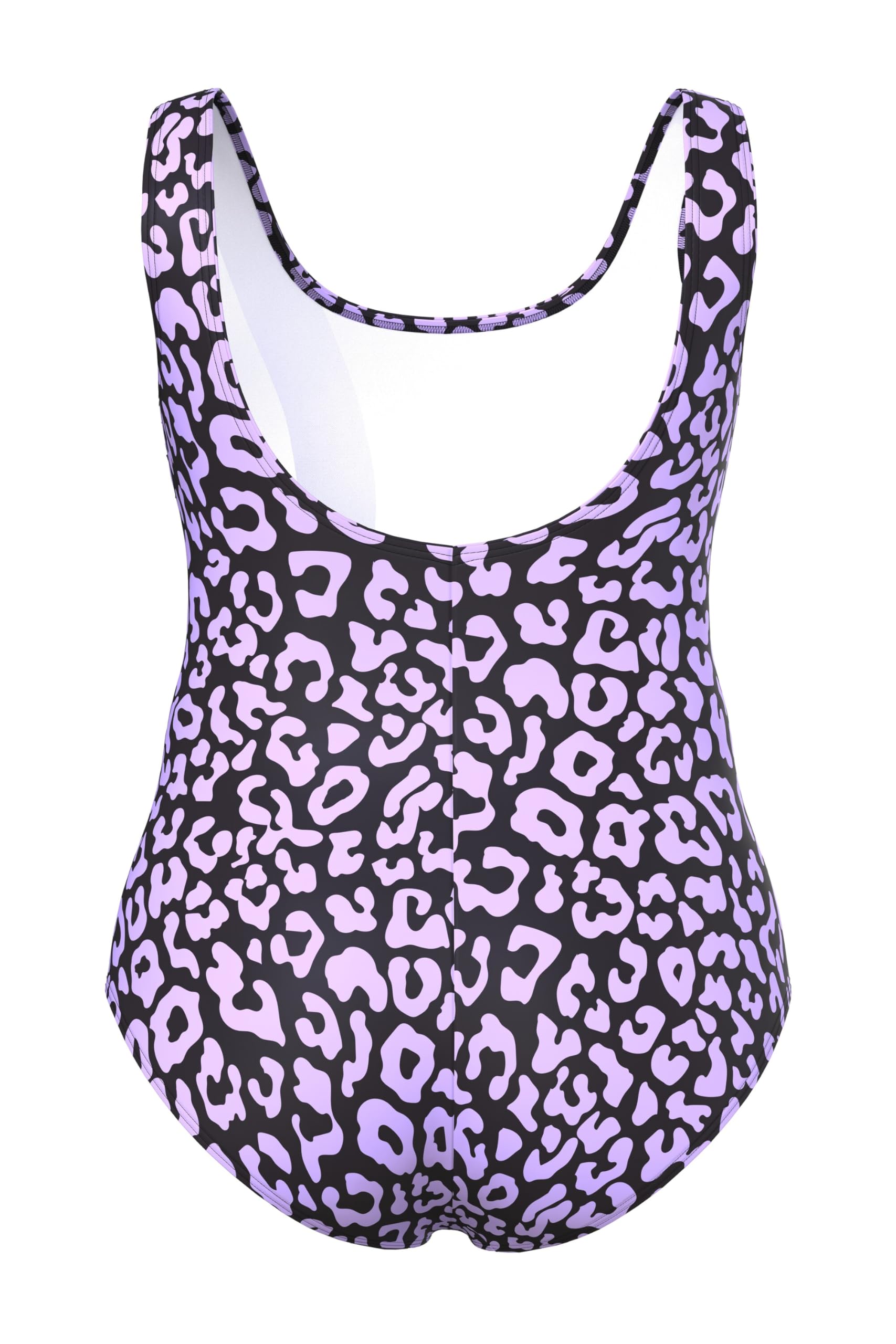 Ulla Popken Badeanzug, Leomuster, ohne Softcups, Rundhals Costume Intero Donna