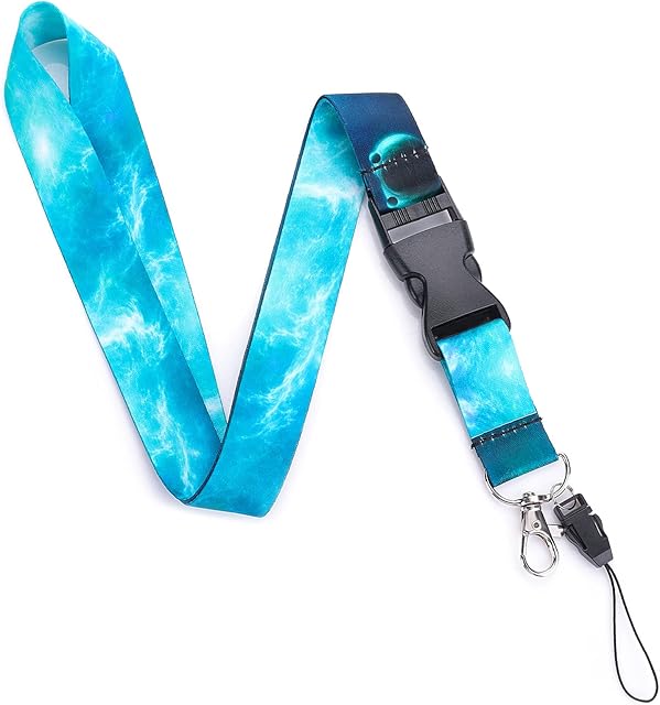 cobee Starry Sky Badge Lanyards, ID Badge Lanyards with Swivel Lobster Clasp and Quick-Release Buckle Starry Sky Crossbody Necklace for Name Badge ID Card Nurse Teacher Student (Starry Sky-E)