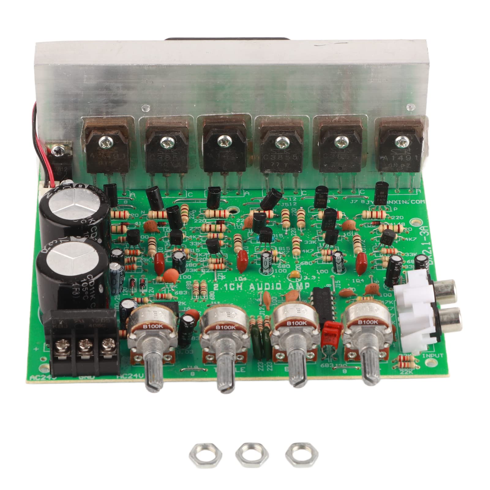 Power Amplifier Board 2.1 Power Amplifier Board, Power Amplifier Module Channel Subwoofer High Power Volume Potentiometer Module for DIY Entry