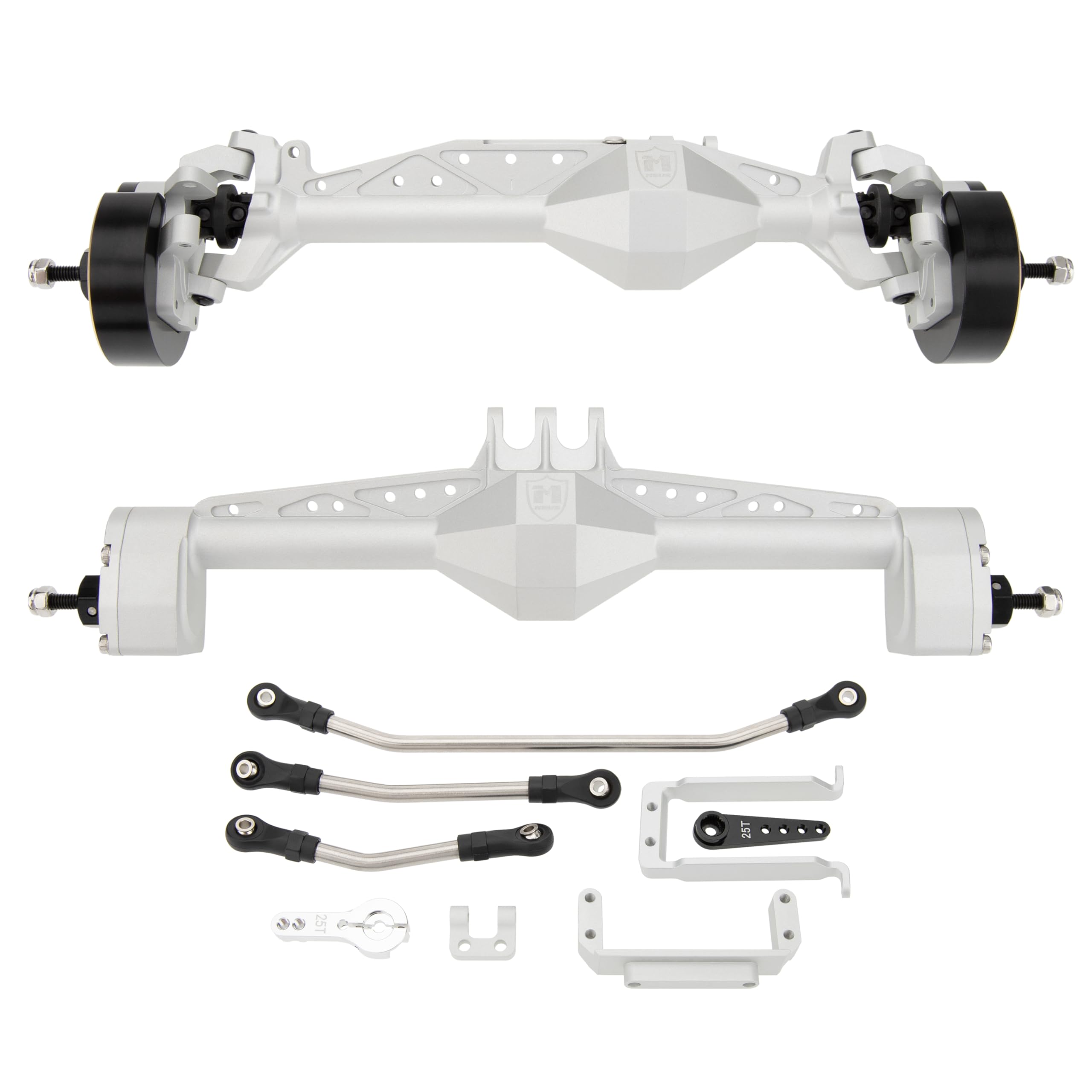MEUS RACING Cheat Code Capra 1.9 ISO Axles Kit for Axial Capra 1.9 4X4 and DIY SCX10 SCX10 II Upgrades Parts (Silver)