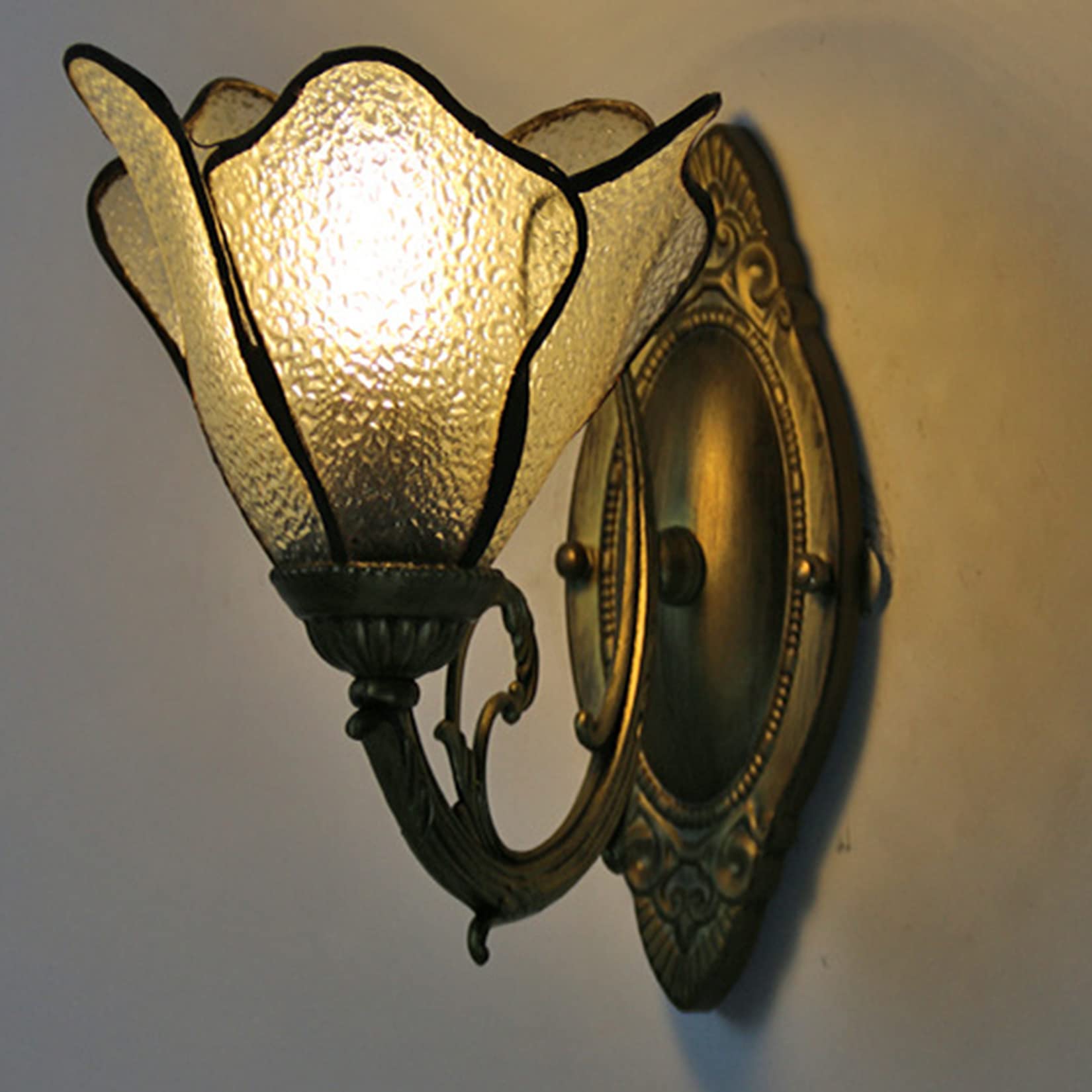 SXWNBIFH Wall Lights Sconces ﻿ Vintage Colored Glass Wall Sconce Tiffany Style Antique for Living Room Bedroom Corridor-Green Green(Diamond)