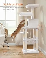 Vista 15 de FEANDREA Cat Tree, Cat Tower for Indoor Cats, 56.3-Inch Cat Condo with Scratching Posts, Hammock, Plush Perch, Smoky Gray UPCT15GYZ