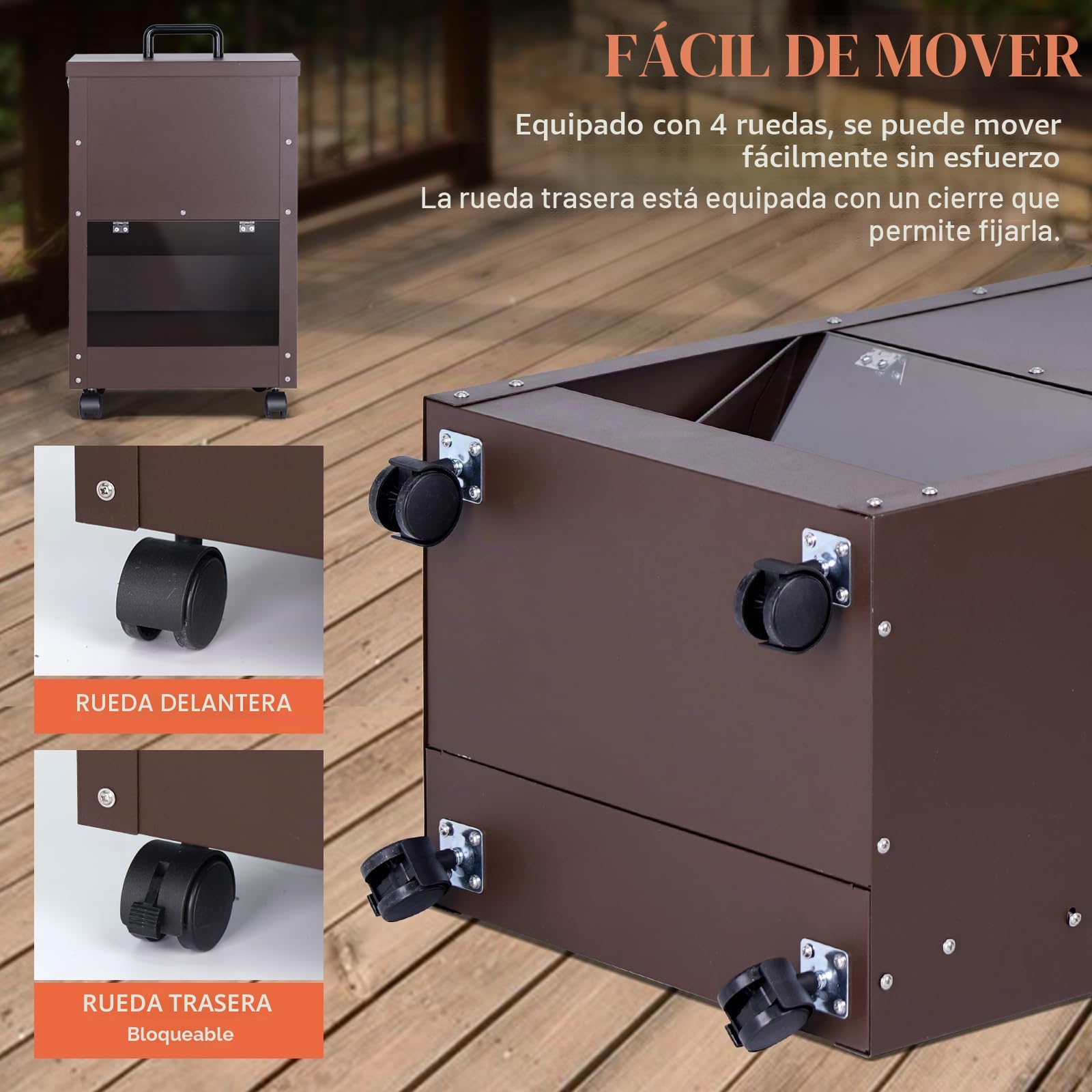 Comedero AutomáTico para Perros, Raza Grande 45 Libras Comedero de Metal por Gravedad Comedero AutomáTico Extra Grande para Perros, FáCil de Mover con Ruedas