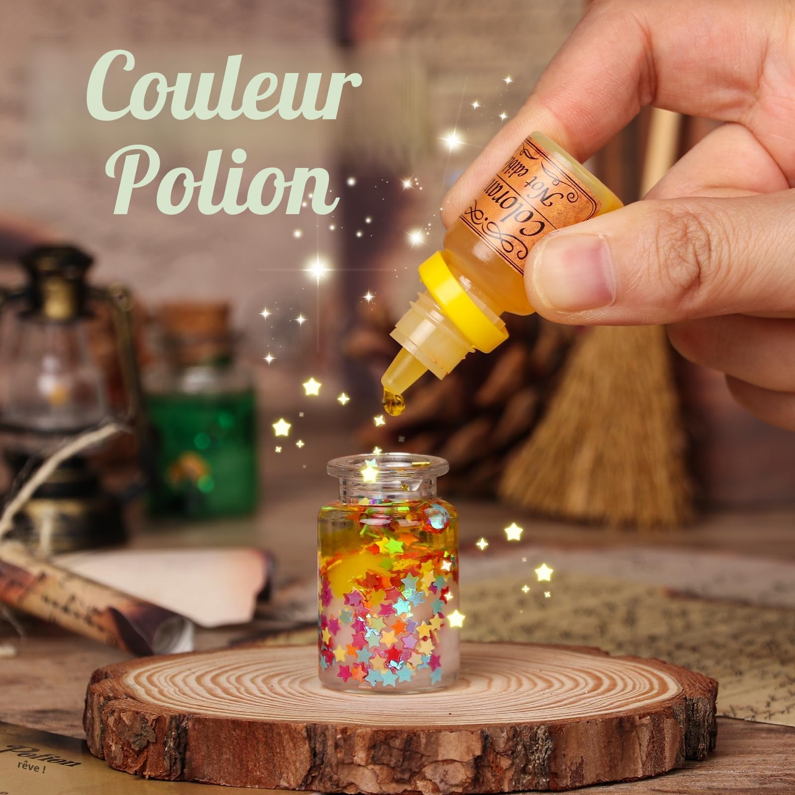 DECOHOME Set de Potion Mystère Vintage pour Enfants, mélange 20 bouteilles de Potion Magique, Jouets Artisanaux pour Garçons et Filles, Cadeaux Créatifs