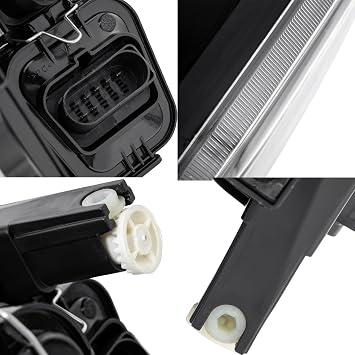 KUIPERAUTO Pair Headlights Assembly Compatible for Volkswagen Golf MK4 1999-2006 with Clear Lens/Black Housing Front Lamps Left and Right Side(Set of 2) #1J0941018, 1J0941017