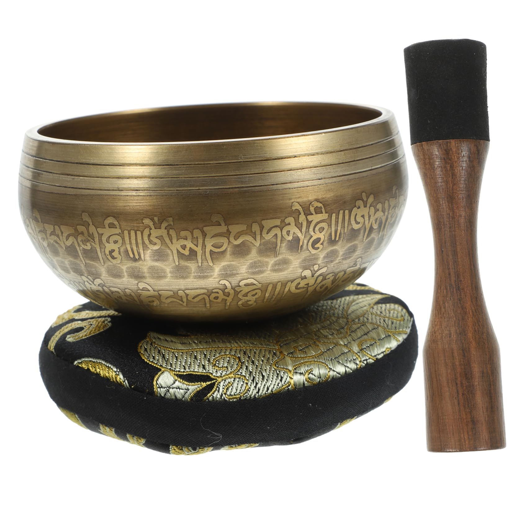 ERINGOGO Meditation Singing Bowl Set Yellow Sound Bowl for Yoga Meditation Chanting Lightweight Portable for Relaxation and Spiritual