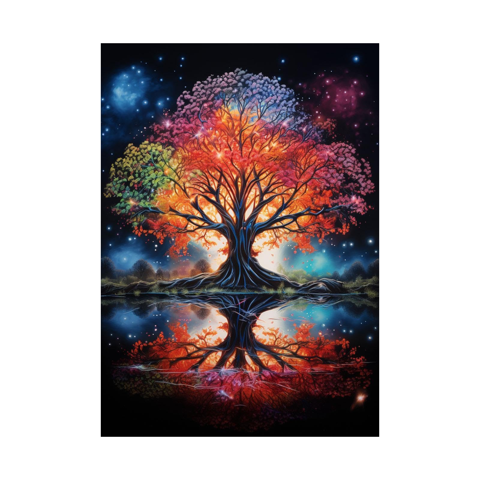 Toile Arbre de la Vie FJASKER - Solution déco murale 40x60 cm pour murs vides