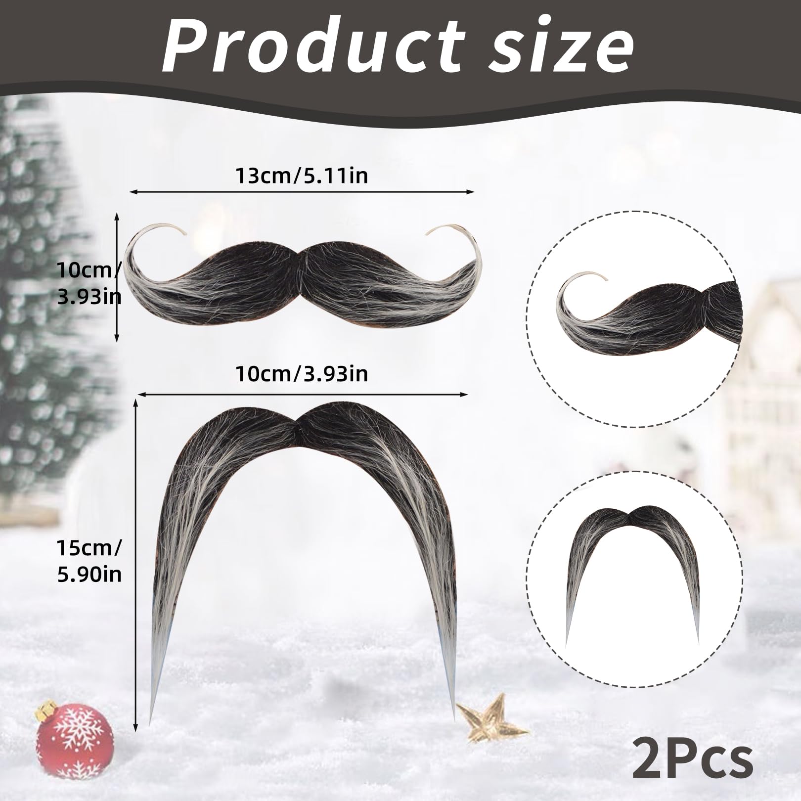 2 Bigotes Autoadhesivos Realistas Para Disfraces – Barba Falsa Para Halloween, Cosplay Y Fiestas Temáticas, Fáciles De Pegar