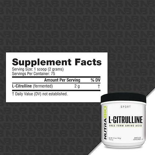 Miniatura 2 de NutraBio L-citrulina, aminoácido de forma libre, 5.3 oz (150 g)