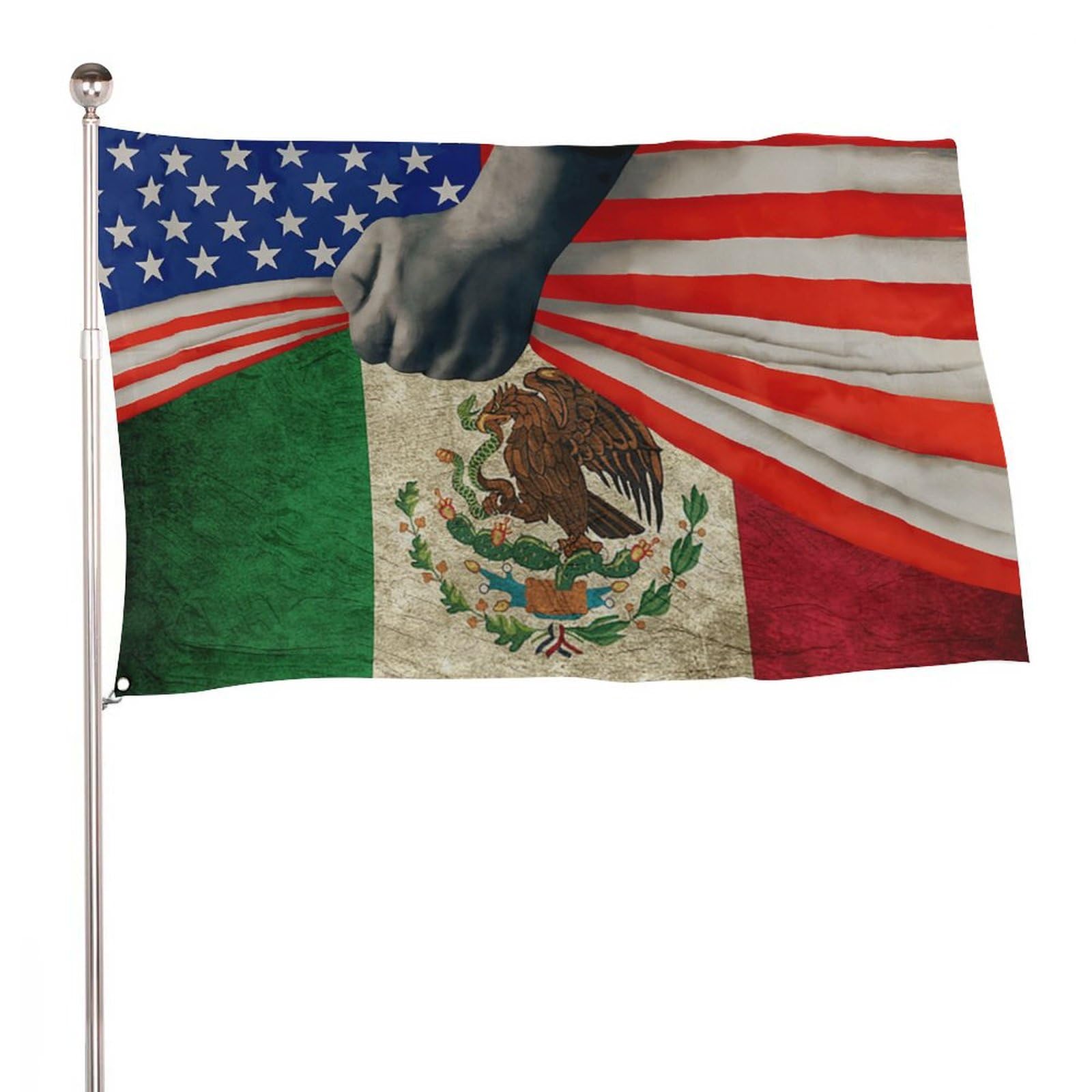 Drapeaux américain et mexicain de style vintage pour une fête en plein air