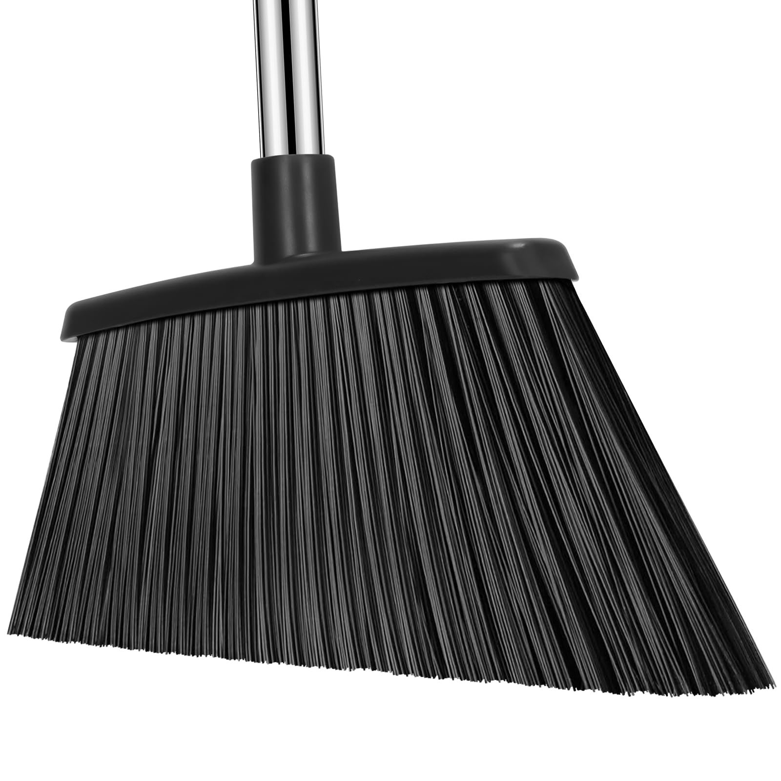 Heavy Duty Broom, 55 Inch Long Handle Outdoor Large Angle Brooms, Commercial Broom for Sweeping Indoor, for Home Garage Kitchen Office Courtyard Lobby Patio Lawn Concrete，Black