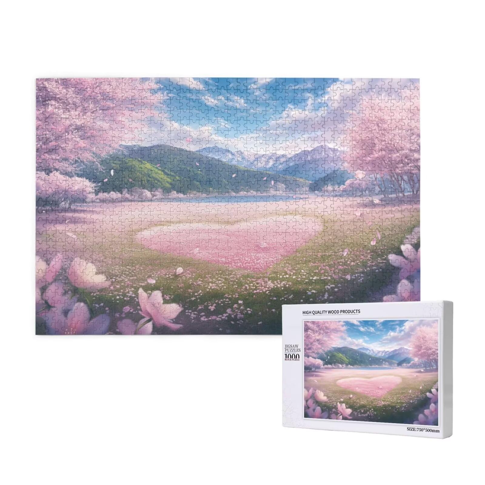 Puzzles Paisaje 1000 Adultos, Puzzle Montaña con Cajas y Cartel, Juego Clásico de Puzzle Arte para Entretenimiento Adultos, Regalos de Decoración del Hogar para Pasatiempos Creativos de Mujeres 2T-882