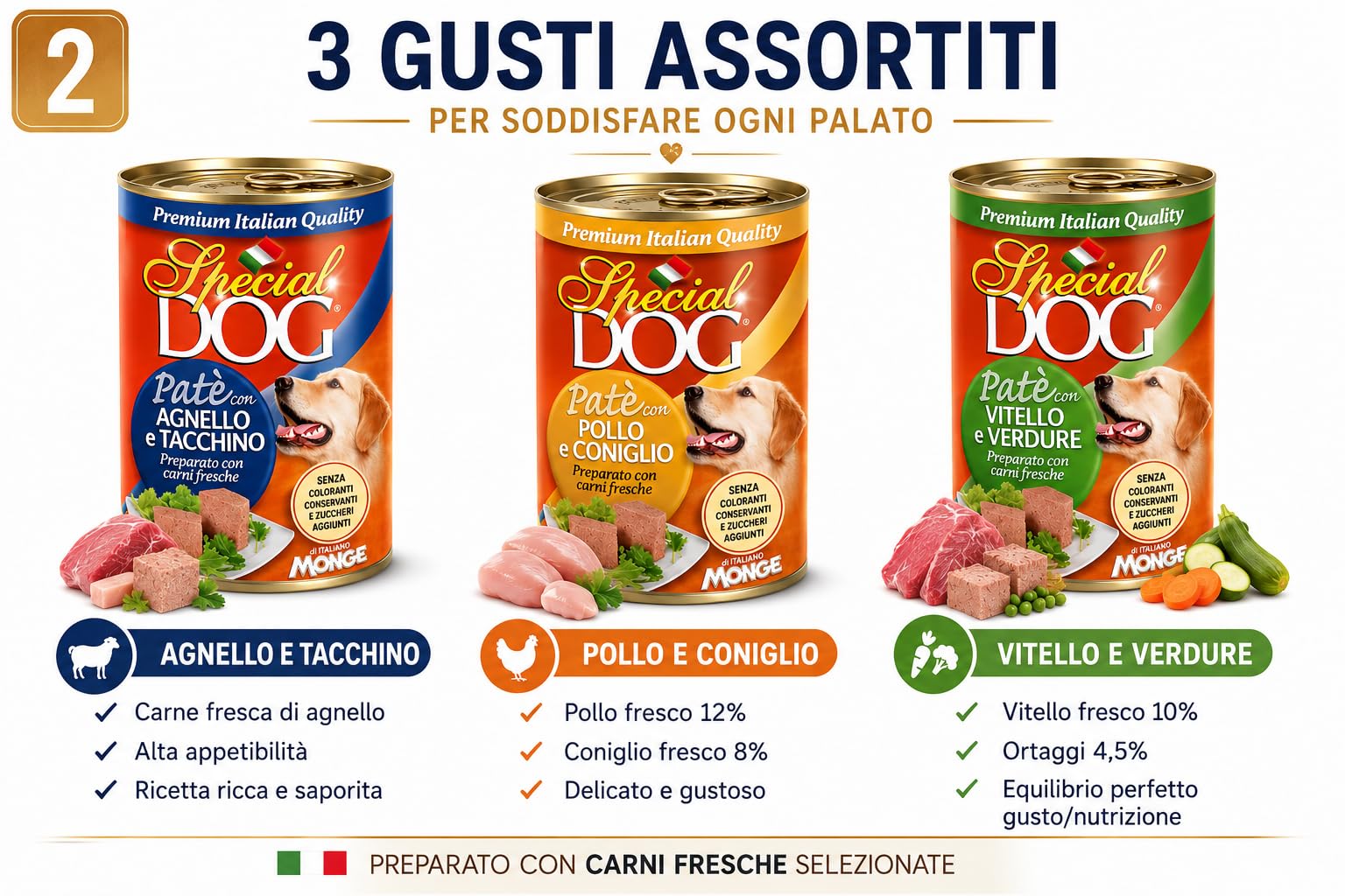 MONGE SPECIAL DOG PATÉ DA 400 GR. CANE ADULTO - CIBO PER CANI - (Gusto, 8X)