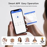Vista 4 de Cerradura inteligente de puerta delantera con huellas digitales, 2 llaves y 4 tarjetas, juego de cerradura de puerta delantera con entrada sin