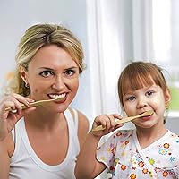 Vista 8 de Cepillos de dientes de bambú biodegradables, paquete de 10 unidades, ecológico, cepillo de dientes de madera natural, sin BPA, tamaño de viaje
