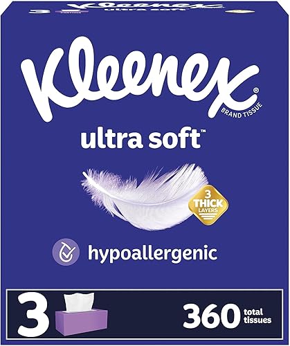 Miniatura 3 de Kleenex Pañuelos faciales ultra suaves, 3 cajas planas, 110 unidades (paquete de 3) (330 pañuelos en total)