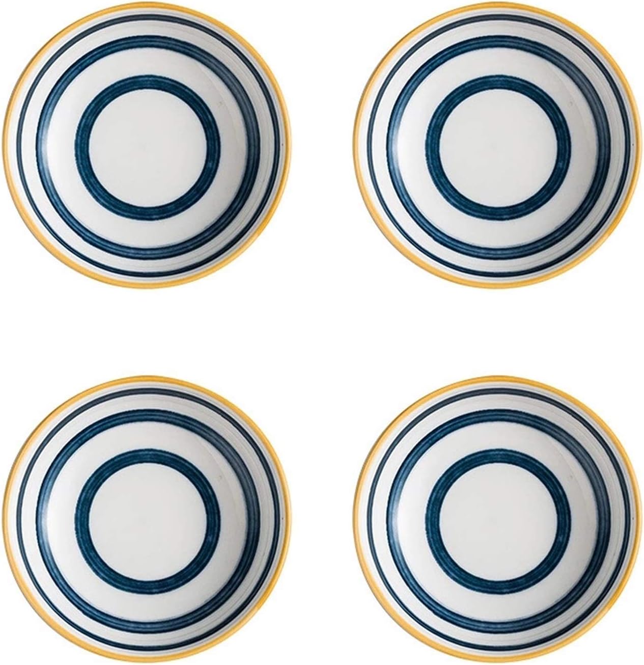 Appetizer Plates 4pcs Household Round Ceramic Sauce Dish Soy Sauce Dipping Bowls Appetizer Plates Side Dishes Serving Dish Dinnerware Set Sauce Dish Seasoning Dish，A