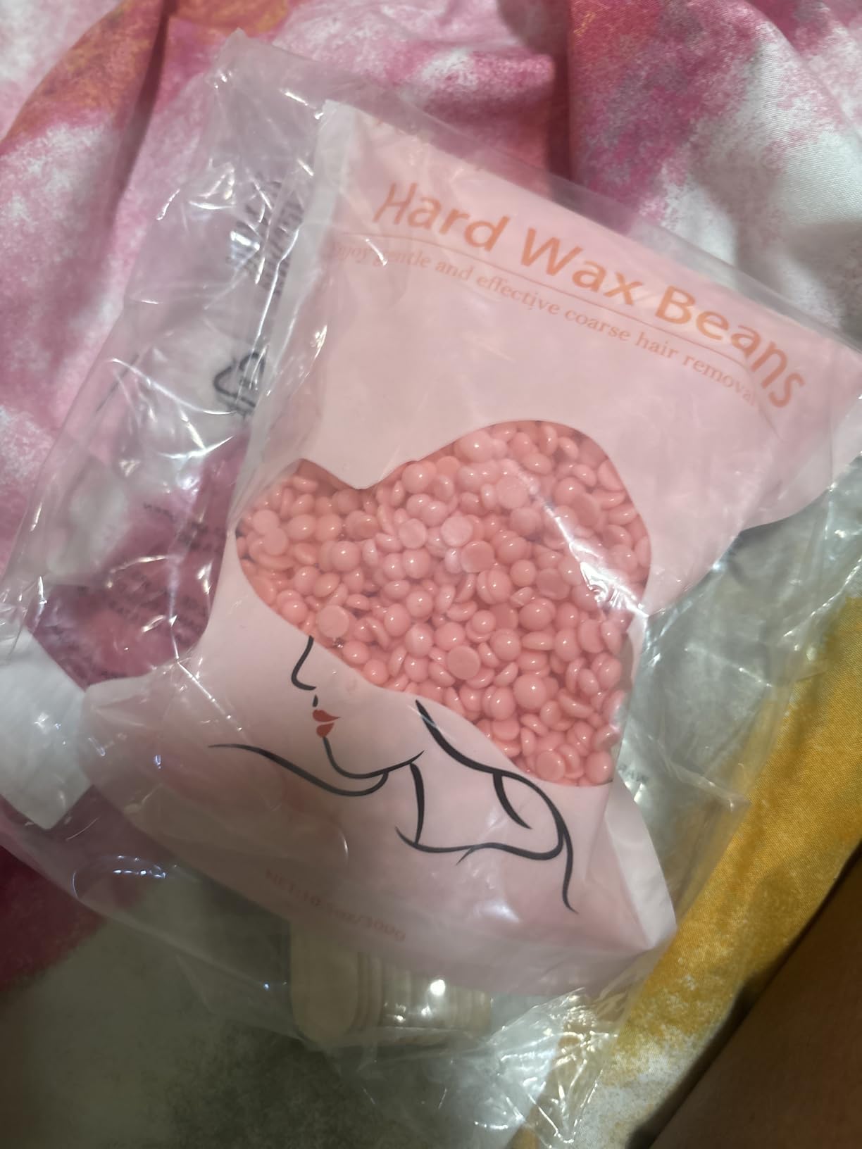 Yovanpur Hard Wax for Hair Removal, Rose Pink Wax Beads for Sensitive Skin and Brazilian Waxing, 10.5 Ounce/bag with 10pcs Wax Sticks