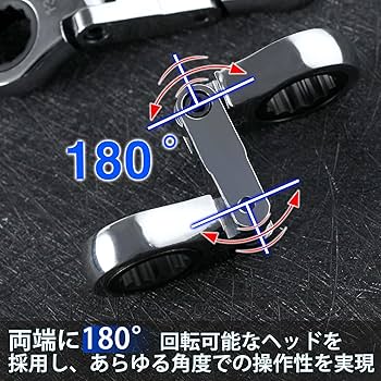 Amazon | SPEEDWOX 両首振ラチェットめがねレンチセット 首振り
