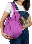 Cat-in-the-Bag Cozy Comfort Carrier - Small Caramel Pet Carrier for Cat and Cat Restraint for Medication Administration, Nail Clipping, Travel, Vet Visits, and Dental Care