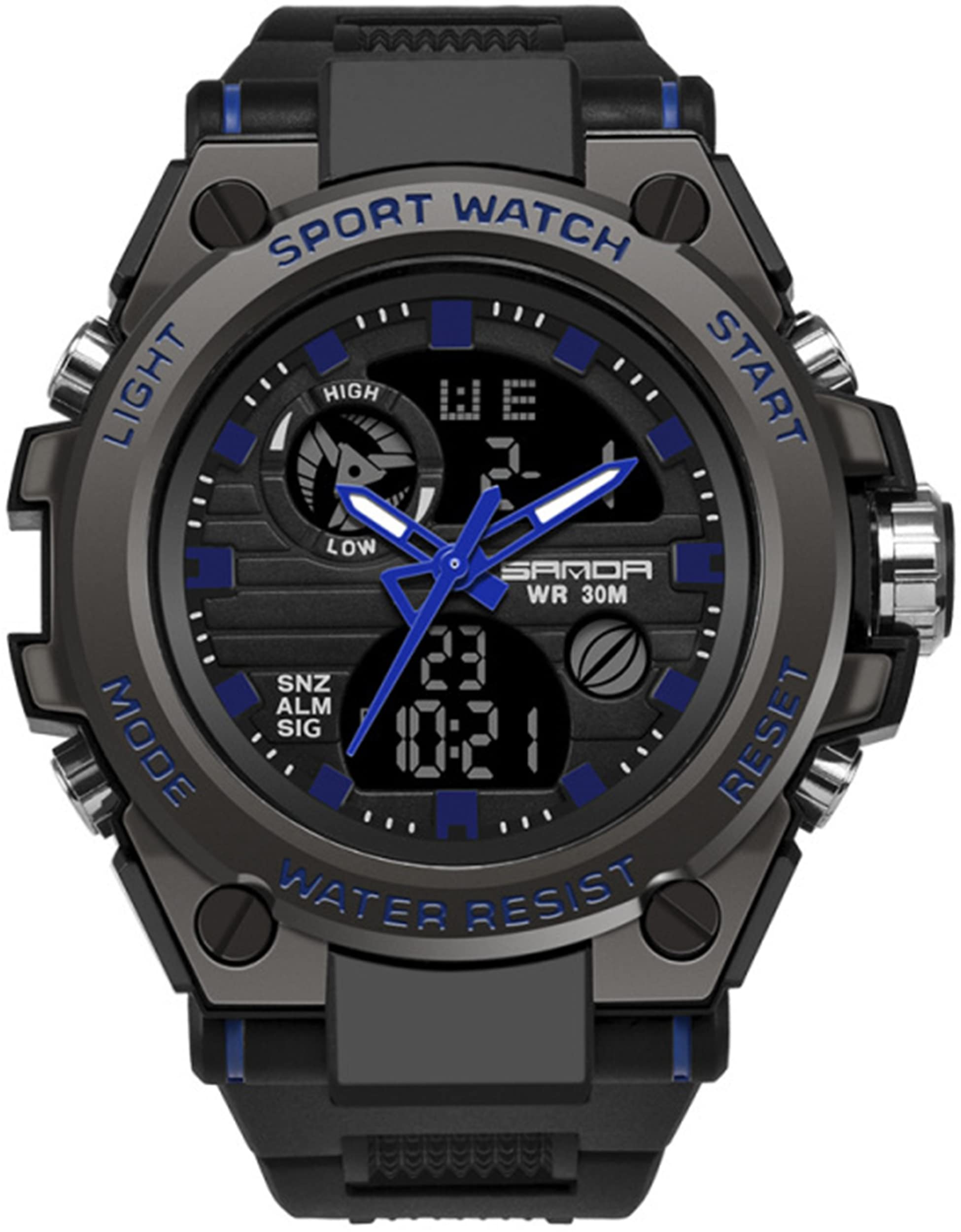 Montre Homme Femme Digitale 3ATM Étanche Montres BraceletNumérique