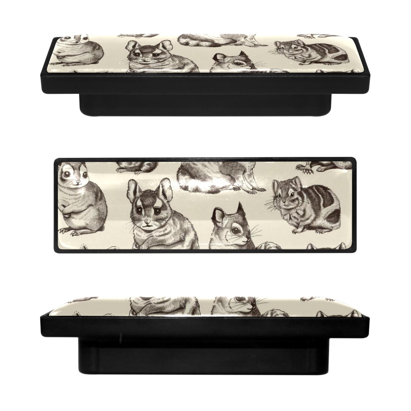 Boutons de placard rectangulaires artistiques pour galerie d'art et intérieur raffiné